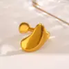 Wholesale Ion Plating (IP) 18K Gold Plated Irregular 304 Stainless Steel Simple Style IG Style Waterproof Non Tarnish Open Rings
