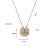 Wholesale Jewelry Vacation Classic Style Heart Shape Titanium Steel Zircon Inlay Pendant Necklace Cable Chain