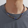 Wholesale fashion Men's hip hop bohemian style turquoise nut shell wooden beads ing necklace men's