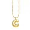 Wholesale Copper Gold Plated Simple Style Letter Pendant Necklace