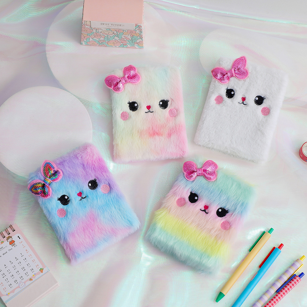 Wholesale Chilen's plush notebook with bow and cat