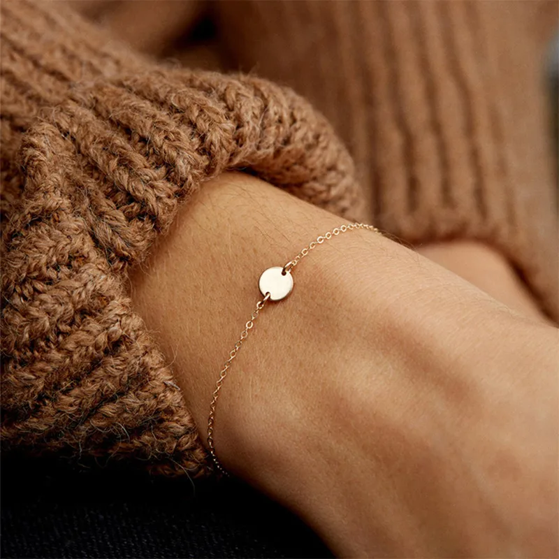 Wholesale PVD Coated 14K Gold Real Gold Plated Geometric Stainless Steel Fashion Waterproof Non Tarnish 304 Stainless Steel Bracelets