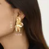 Wholesale 1 Pair Classical Lady Flower Copper Plating Gold Plated Ear Studs