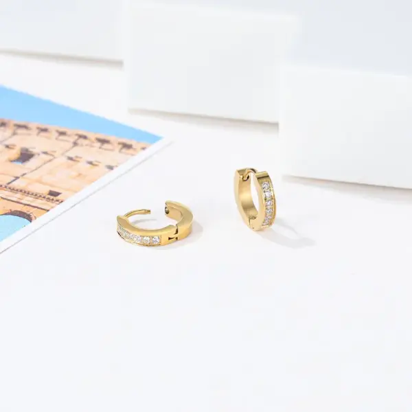 PVD Coated 18K Gold Platinum Real Gold Plated Geometric 304 Stainless Steel Simple Style Classic Style Waterproof Non Tarnish Earrings