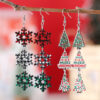 Wholesale Christmas Triple Wooden Double-Sided Earrings