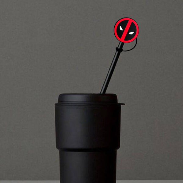 Wholesale Marvel straw cap, food-grade silicone straw cap, Deadpool straw cover, 10mm straw dust cover, straw dust plug