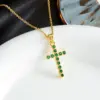 Wholesale Jewelry Modern Style Cross 304 Stainless Steel Copper Pendant Necklace Cable Chain