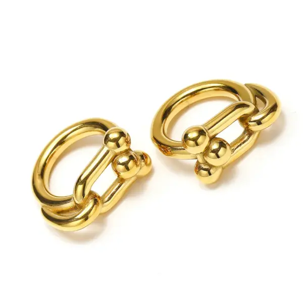 Wholesale Real Gold Plated Geometric 304 Stainless Steel Lady Waterproof Non Tarnish Rings