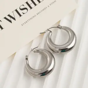 Retro Circle Earrings / Silver