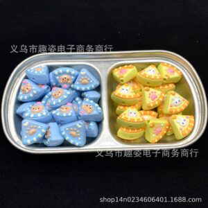 oly-f9372d98a052a54505f2afac63463a34 Wholesale 10pcs Rabbit and Bear Cake Heavy Oil Hand-Painted Beads