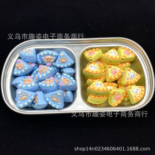 Wholesale 10pcs Rabbit and Bear Cake Heavy Oil Hand-Painted Beads