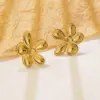 201 Stainless Steel 304 Stainless Steel Geometric Heart Shape Flower Electroplating Stone-Free Imitation Gold Simple Style Classic Style Irregular Hollow Out Multicolor-Golden Yellow Ear Studs