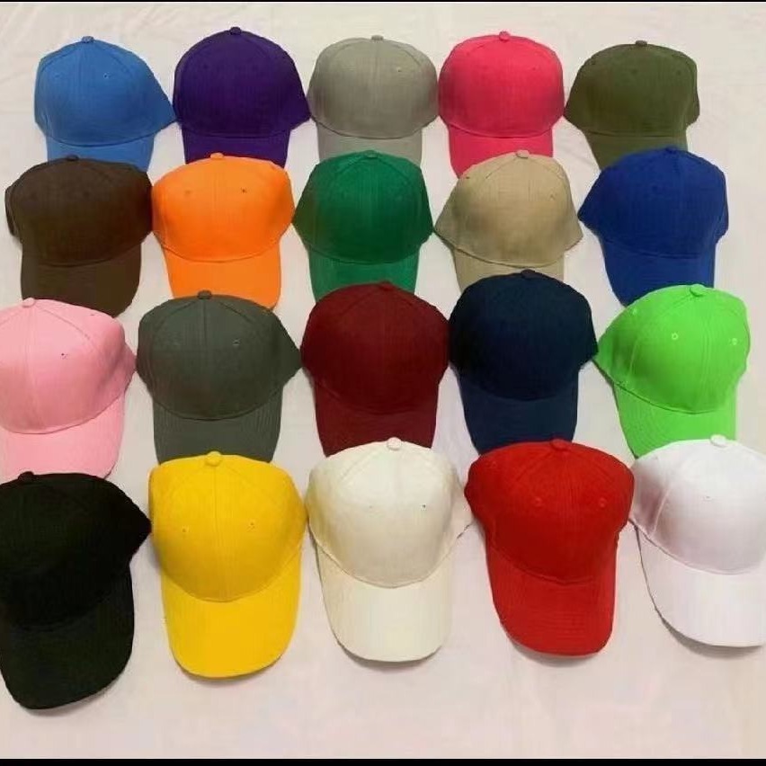Wholesale 20-color fur green Velcro solid color baseball cap cross-border wholesale student Sun-proof peaked cap cole versatile Street