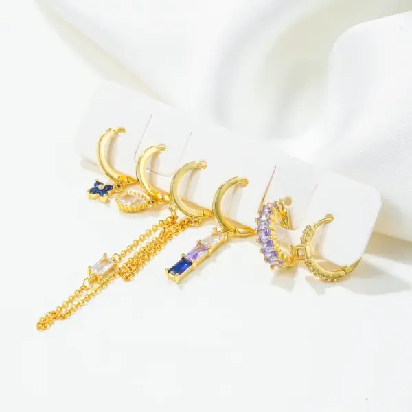 Wholesale 1 Set Elegant Cute Streetwear Tassel Flower Plating Inlay Brass Zircon 18k Gold Plated Silver Plated Earrings