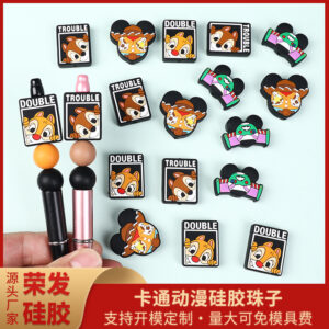 oly-f947fa4ea5afaa032aeaa8c70b041ab2 Wholesale Creative Cartoon Silicone Beads Cute Character Focus Beads European and American Jewelry Bracelet Beaded Pen Accessories Silicone Beads
