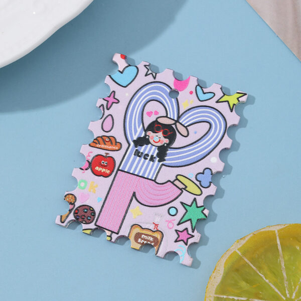 Wholesale 10pcs/pack Acrylic Printed Tag Pendant DIY Phone Chain Keychain