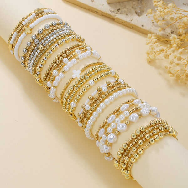 Wholesale Jewelry Niche Design Sense Cross Bracelet suit Sweet Cool Beaded Shell Pearl Bracelet