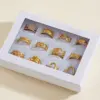 Wholesale PVD Coated 18K Gold Plated Oval Heart Shape 304 Stainless Steel Simple Style Waterproof Non Tarnish Open Rings