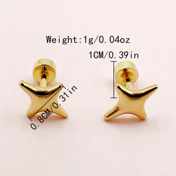 PVD Coated Real Gold Plated 14K Heart Shape Flower 304 Stainless Steel Simple Style Commute IG Waterproof Non Tarnish Small Stud Earrings Ear Studs