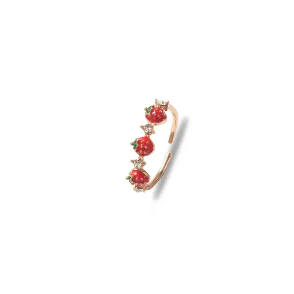 Wholesale Jewelry Casual Cute Lady Cherry Copper Plating Strawberry Jewelry Set