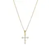 Wholesale Retro Cross Stainless Steel Inlay Rhinestones Pendant Necklace