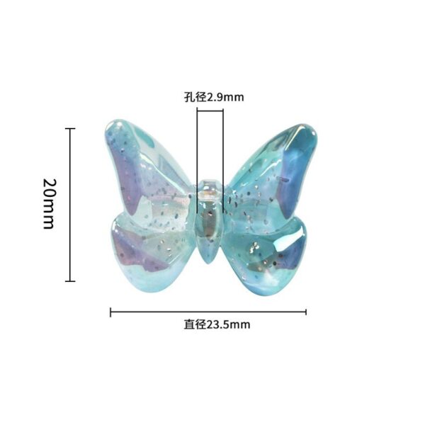 oly-f961a3a2b32e70d8cfbc7ebc492a1c7a Wholesale Translucent Sequins Butterfly Beaded UV Colored Wings Hanging Hole Beads DIY Mobile Phone Chain Keychain Aessories Pendant
