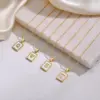 Wholesale Jewelry Elegant Simple Style Letter 304 Stainless Steel Shell Gold Plated Plating Inlay