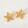 Wholesale 1 Pair Elegant Cute Artistic Pentagram 304 Stainless Steel 18K Gold Plated Ear Studs