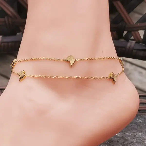 Wholesale 1 Piece Fashion Butterfly Stainless Steel Plating Women's Anklet