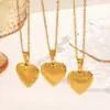 Ion Plating (IP) 18K Gold Plated Heart Shape 304 Stainless Steel Simple Style IG Style Waterproof Non Tarnish 304 Stainless Steel Pendant Necklace