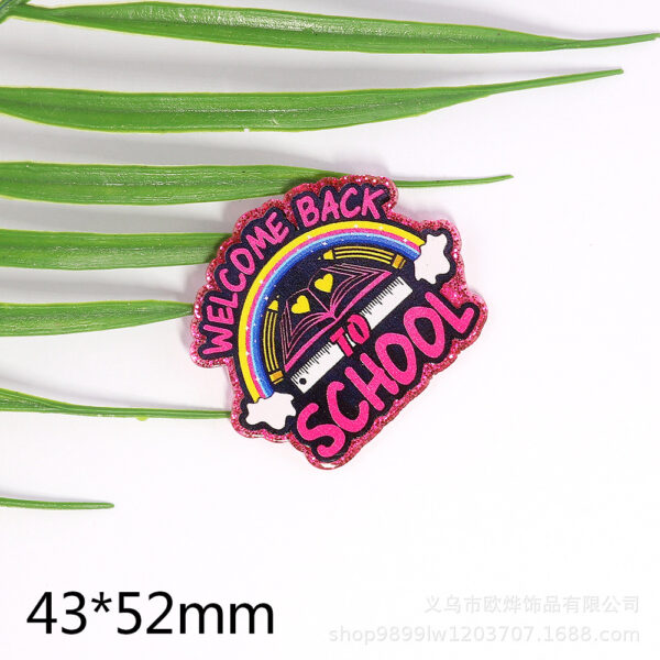 Wholesale New loose powder cartoon teacher stationery style personalized bag jewelry acrylic pin cute DIY patch