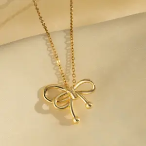 375 Gold Bow Necklace