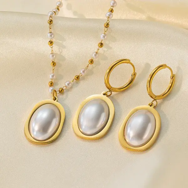 Wholesale Jewelry Simple Style Classic Style Geometric Titanium Steel Plating Jewelry Set Cable Chain