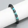 Wholesale Simple Style Geometric Turquoise Volcanic Rock No Inlaid Beaded Chain Bracelets In Bulk