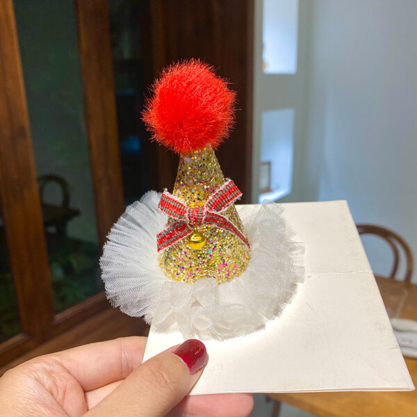 Wholesale Cross-border New Christmas Hairpin Fluffy Ball Hair Accessories Sequins Gauze Skirt Hairpin Party Decoration Headwear Cute Headwear