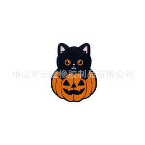 Black cat pumpkin beads-orange eyes