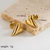 1 Pair Casual Simple Style Classic Style Heart Shape Plating Three-dimensional 304 Stainless Steel 14K Gold Plated Stainless Steel Earrings