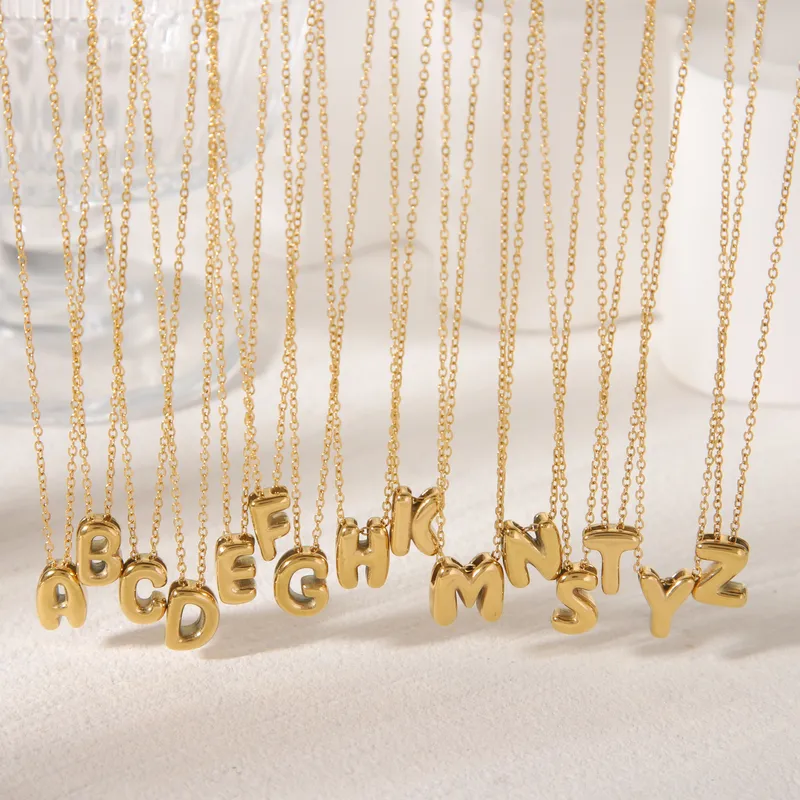 Wholesale Jewelry Simple Style Commute Letter 304 Stainless Steel 18K Gold Plated Pendant Necklace