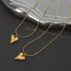 Wholesale PVD Coated Real Gold Plated 18K Gold Heart 304 Stainless Steel Simple Style Waterproof Non Tarnish 304 Stainless Steel Necklace