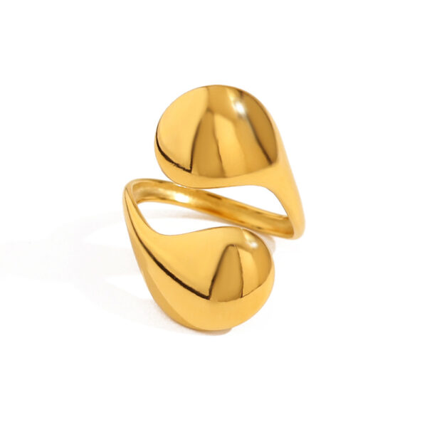 Wholesale Titanium steel ring 18K gold non-fading women's light luxury high-end European and American stainless steel lava open ring hand jewelry