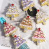Wholesale Alloy pearl rhinestone Christmas tree, gorgeous with straight bead holes, DIY phone chain, keychain, bag chain accessories