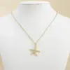 Wholesale PVD Coated 18K Gold Plated Starfish 304 Stainless Steel Romantic Shiny Waterproof Non Tarnish 304 Stainless Steel Pendant Necklace