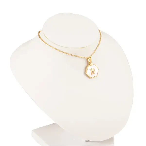 Wholesale Jewelry Fashion Hexagon 304 Stainless Steel Shell 18K Gold Plated Plating Stainless Steel Necklaces
