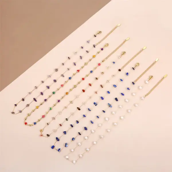 Wholesale Elegant Devil's Eye Stainless Steel Natural Stone Plating Necklace