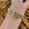 Wholesale Jewelry Casual Simple Style Pentagram Heart Shape Brass 18K Gold Plated Bracelets Beaded Chain
