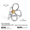 PVD Coated Real Gold Plated 18K Gold Flower 304 Stainless Steel Simple Style Classic Style Waterproof Non Tarnish Open Rings