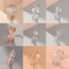 Wholesale Copper Leaf Crown Butterfly Zircon Open Rings