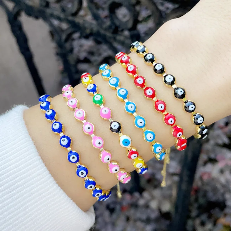 Wholesale Copper Patchwork Stoving Varnish Eye No Inlaid Copper Bracelets