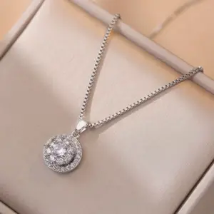 X0029 Steel Color Necklace White K