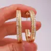 2 Pieces Vintage Style Simple Style Solid Color Plating Inlay Copper Zircon 18K Gold Plated Hoop Earrings